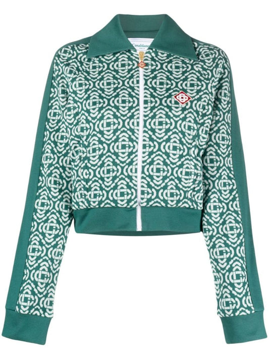 Green Monogram Knitted Track Jacket