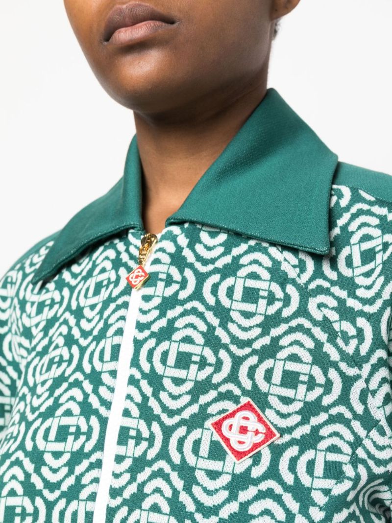 Green Monogram Knitted Track Jacket