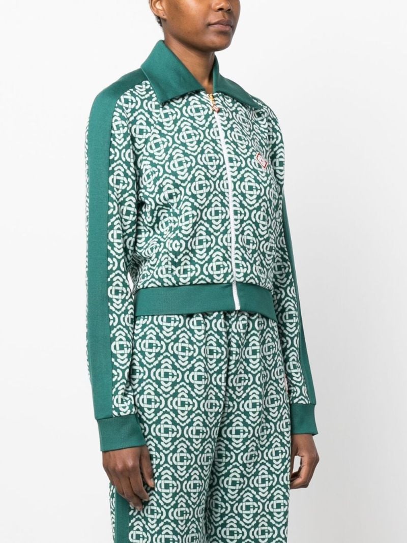 Green Monogram Knitted Track Jacket