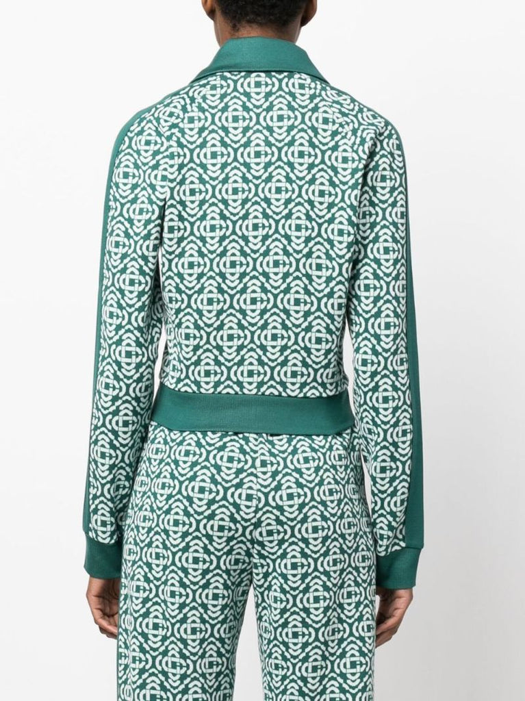 Green Monogram Knitted Track Jacket
