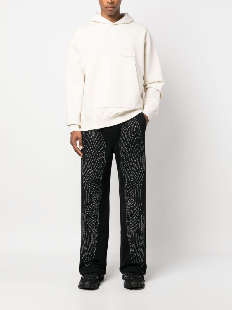 Black Body Stitch Cotton Track Pants