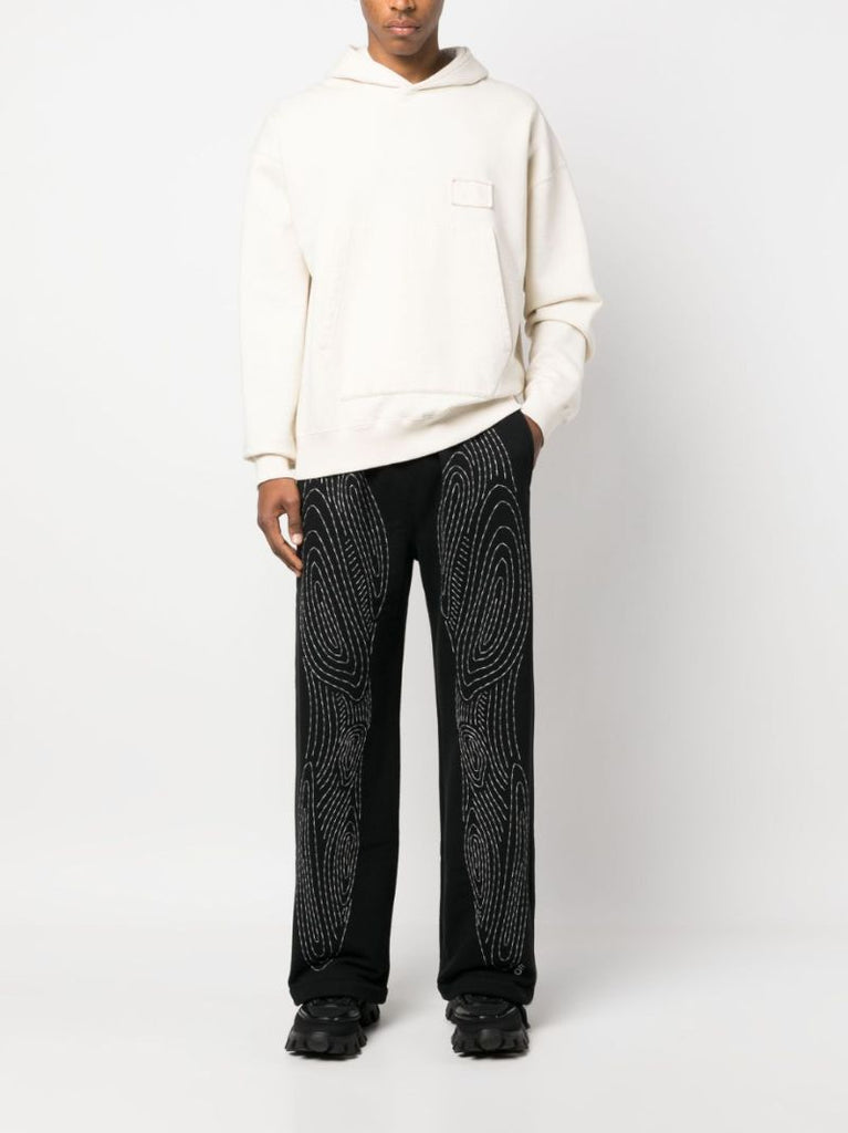Black Body Stitch Cotton Track Pants
