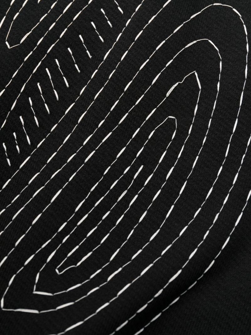 Black Body Stitch Cotton Track Pants