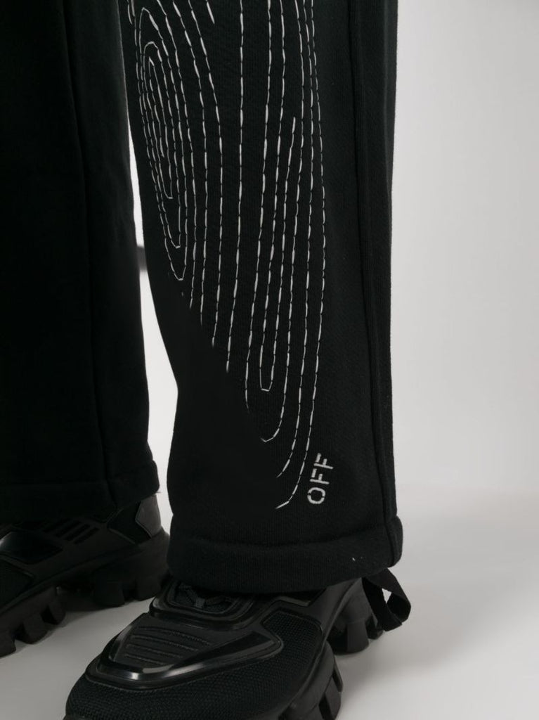 Black Body Stitch Cotton Track Pants