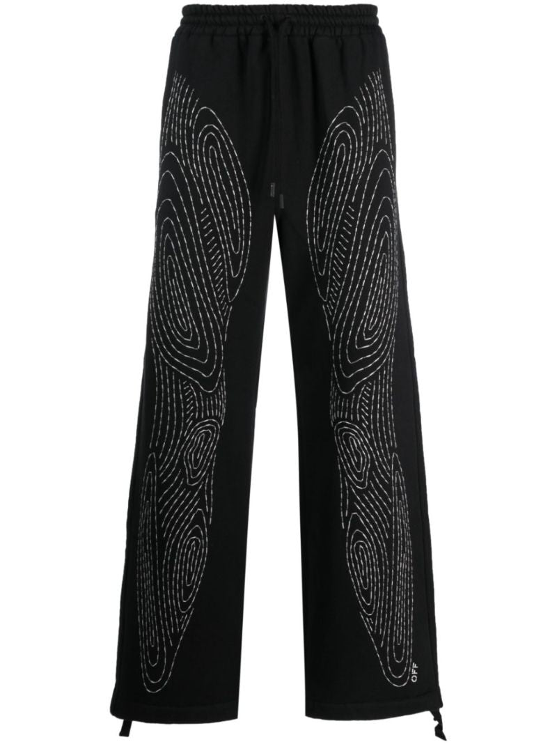Black Body Stitch Cotton Track Pants