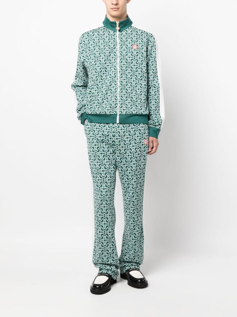 Green Monogram Zip-up Track Jacket