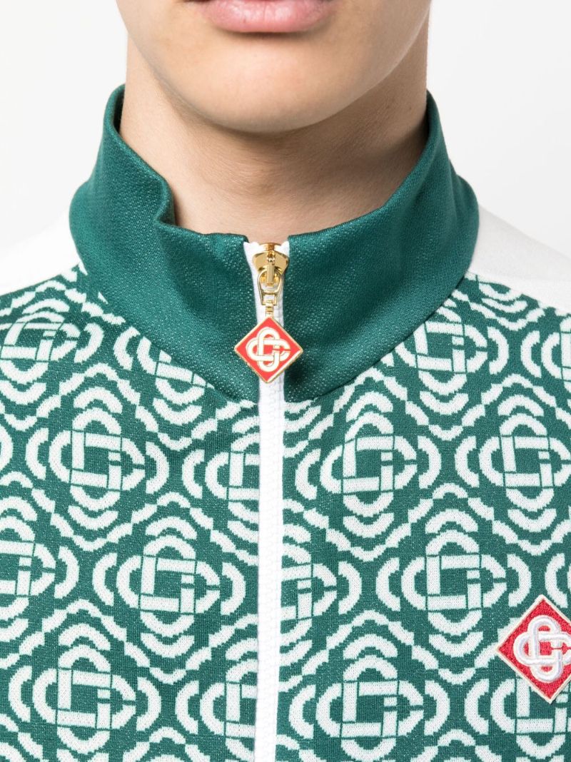 Green Monogram Zip-up Track Jacket