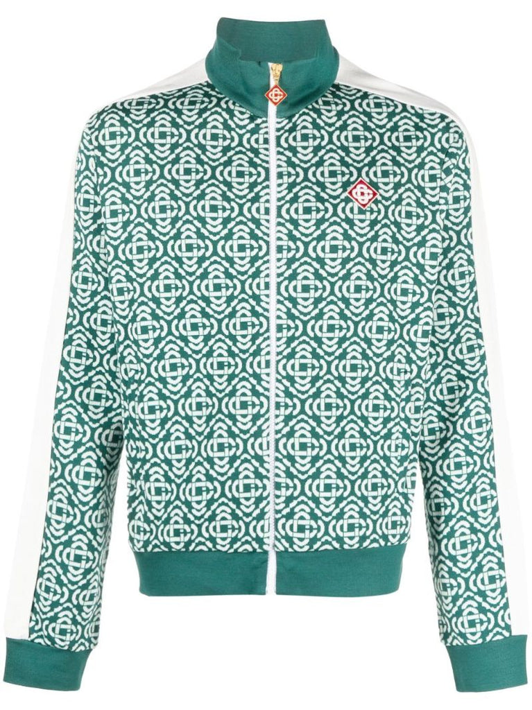 Green Monogram Zip-up Track Jacket
