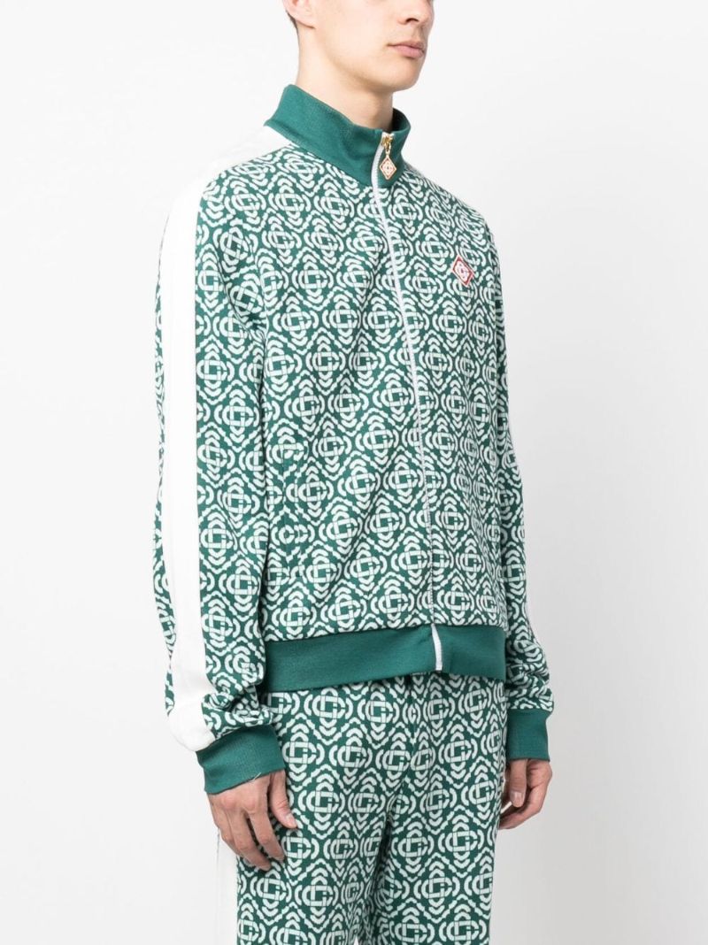 Green Monogram Zip-up Track Jacket