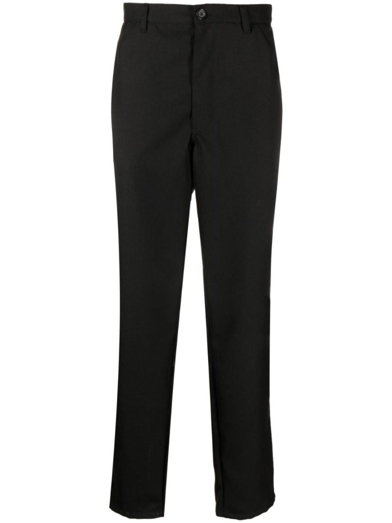 Black Mid-rise Straight-leg Trousers