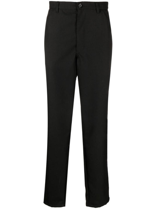 Black Mid-rise Straight-leg Trousers
