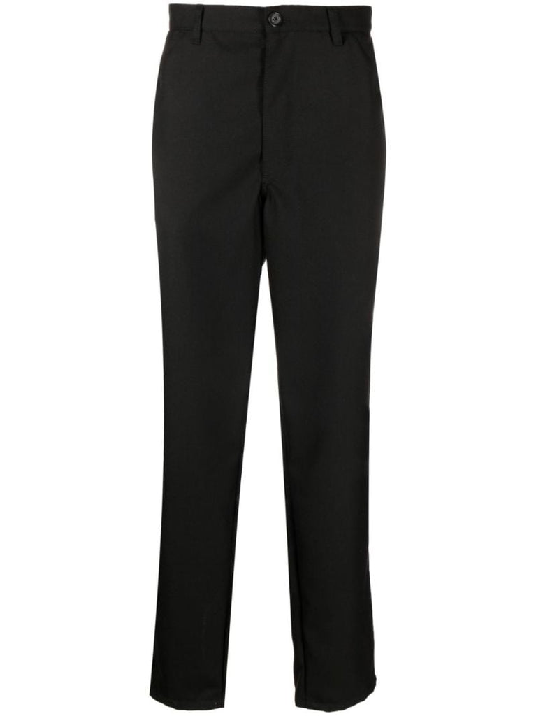 Black Mid-rise Straight-leg Trousers
