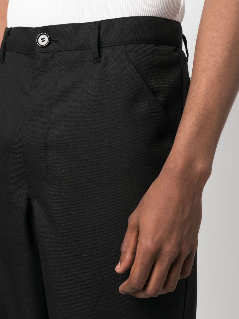 Black Mid-rise Straight-leg Trousers