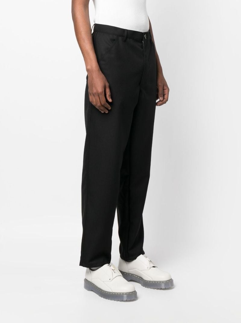 Black Mid-rise Straight-leg Trousers