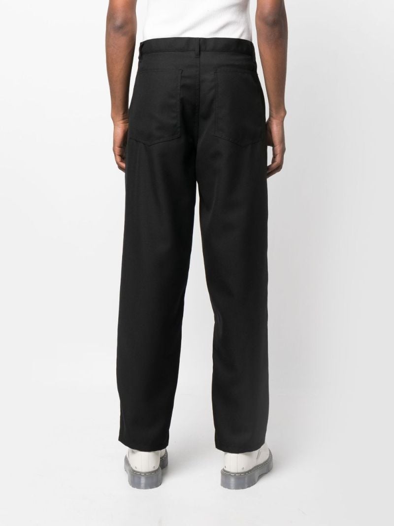 Black Mid-rise Straight-leg Trousers