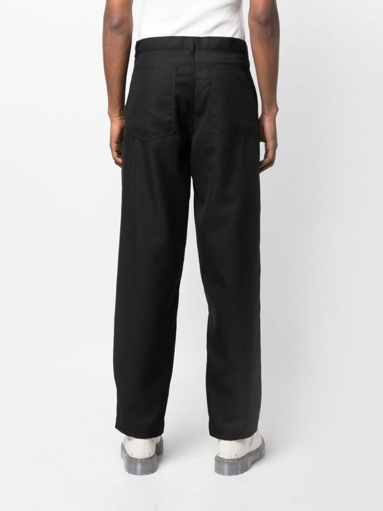 Black Mid-rise Straight-leg Trousers