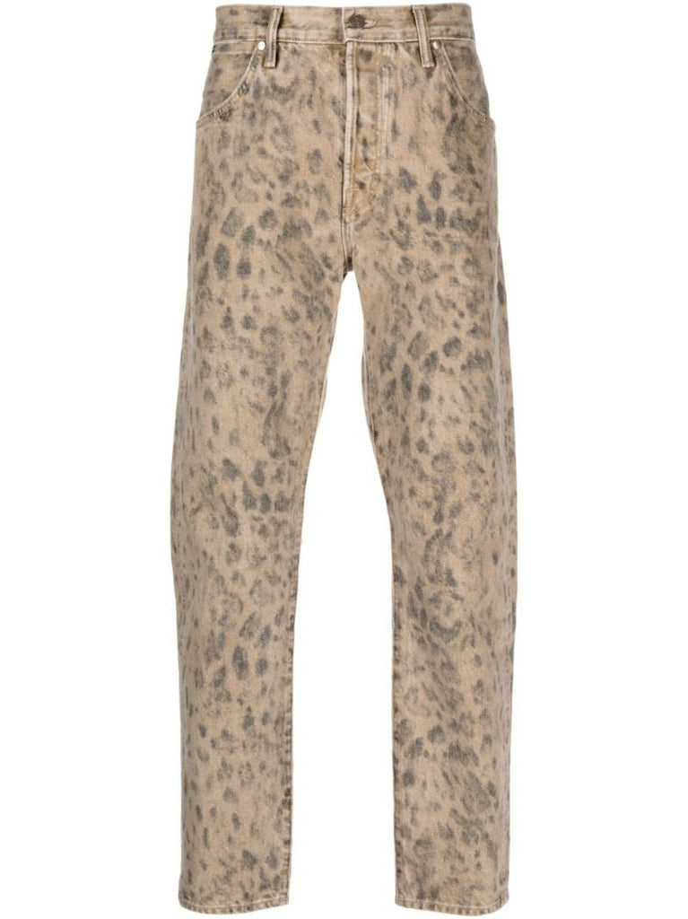 Neutral Leopard Print Jeans