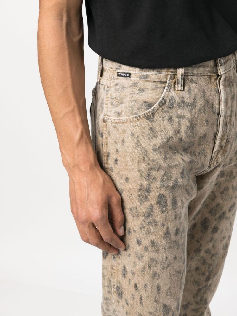 Neutral Leopard Print Jeans