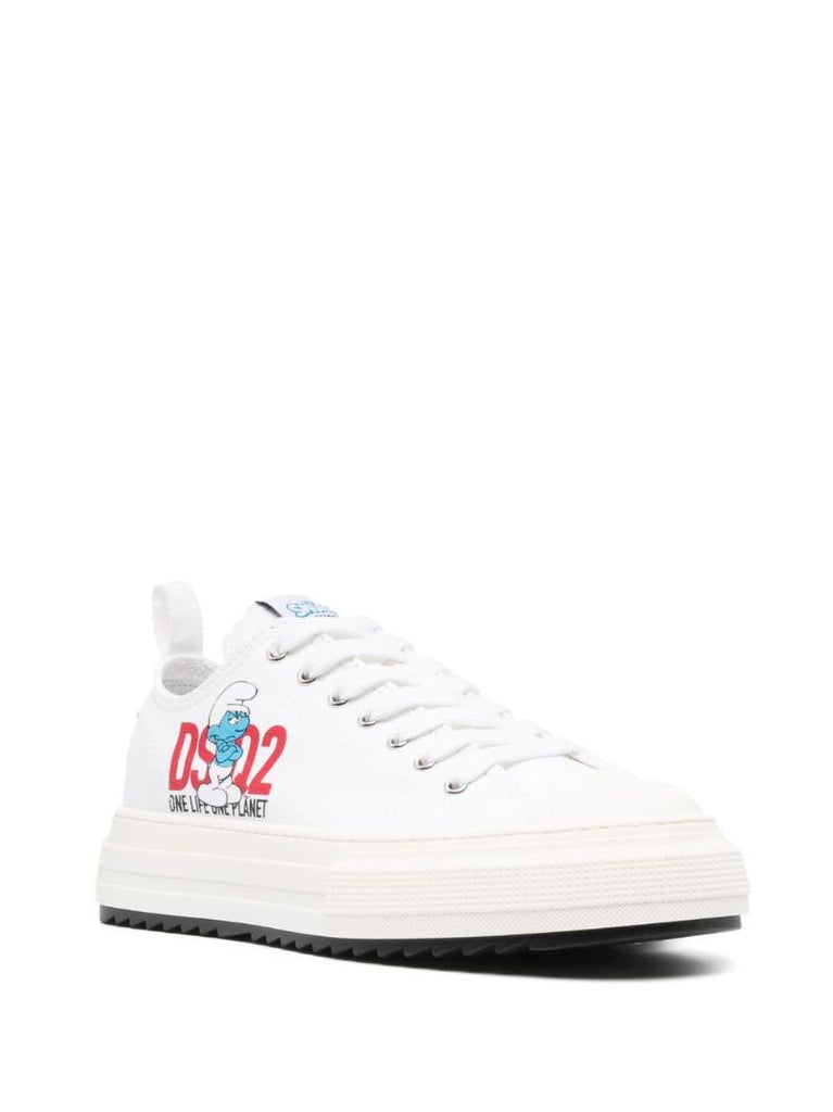 X Smurfs Black Low-top Cotton Sneakers