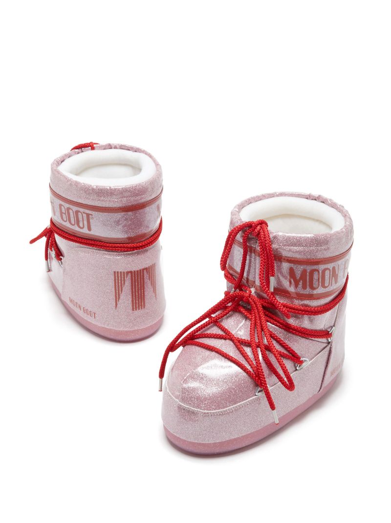 Pink Icon Low Glitter Boots
