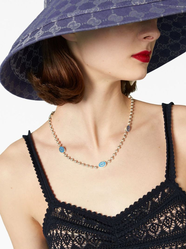 Sterling Silver Interlocking G Necklace