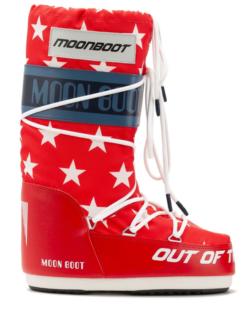 Red Icon Retrobiker Star-print Boots
