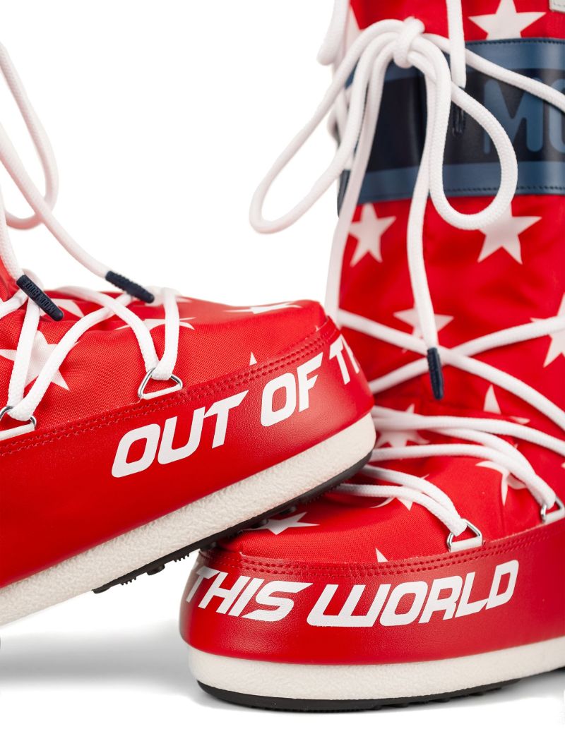Red Icon Retrobiker Star-print Boots