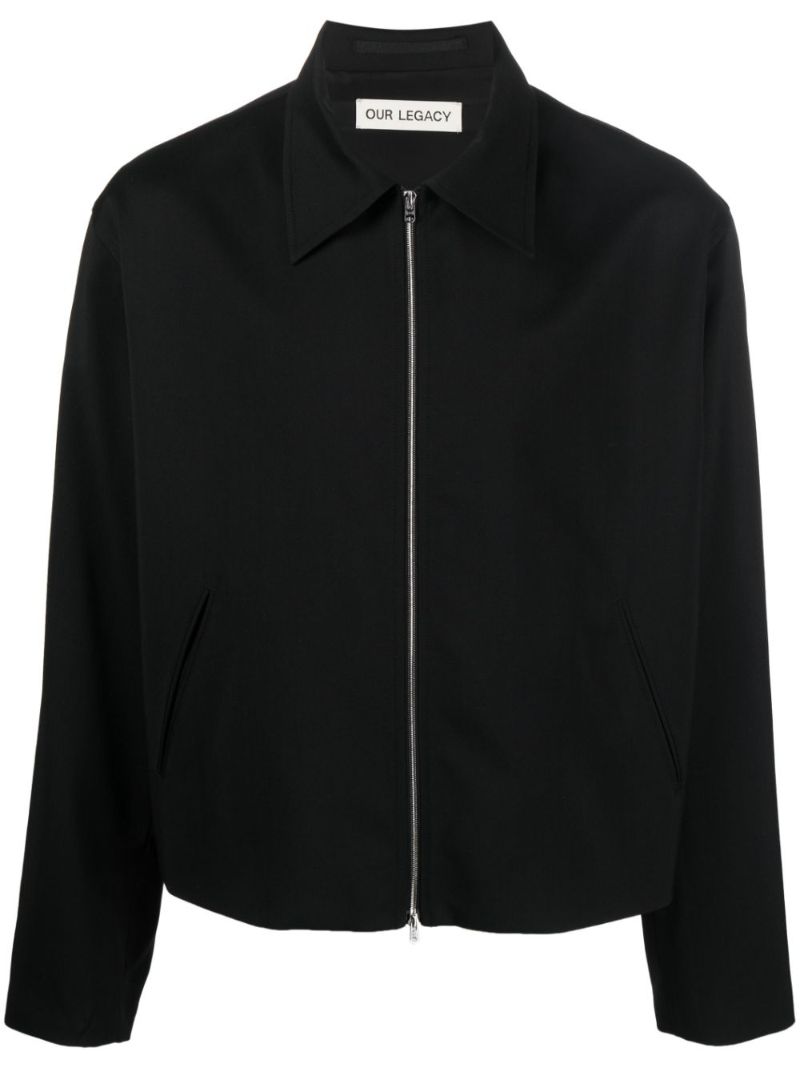Black Zip-up Virgin Wool Jacket