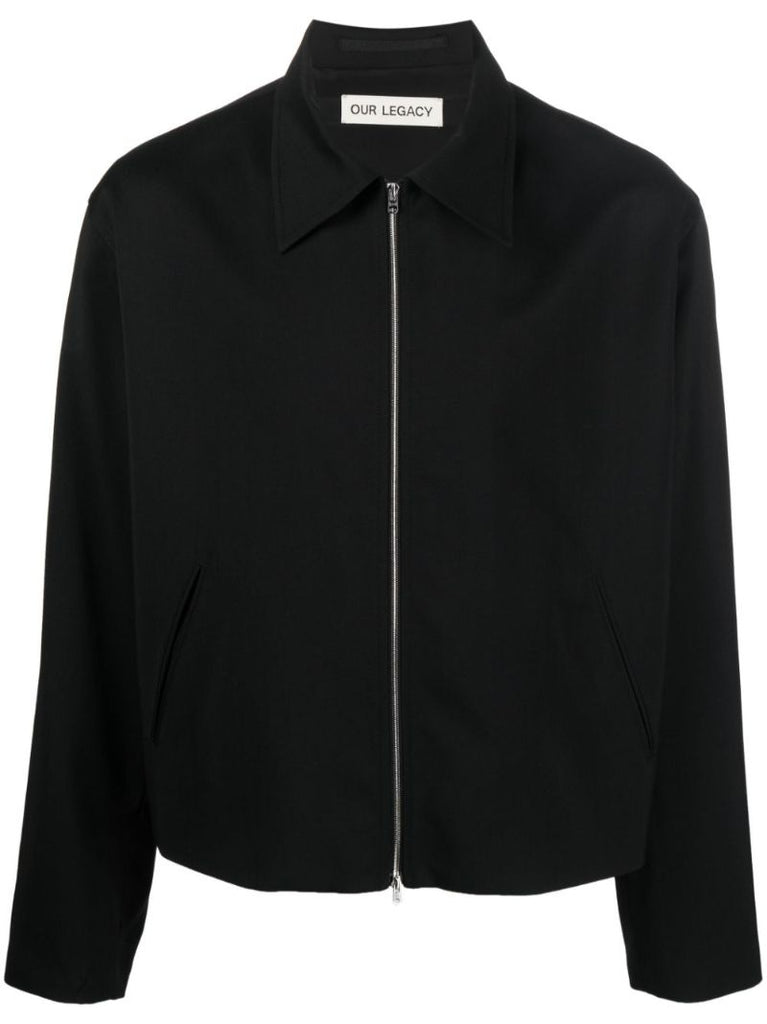 Black Zip-up Virgin Wool Jacket