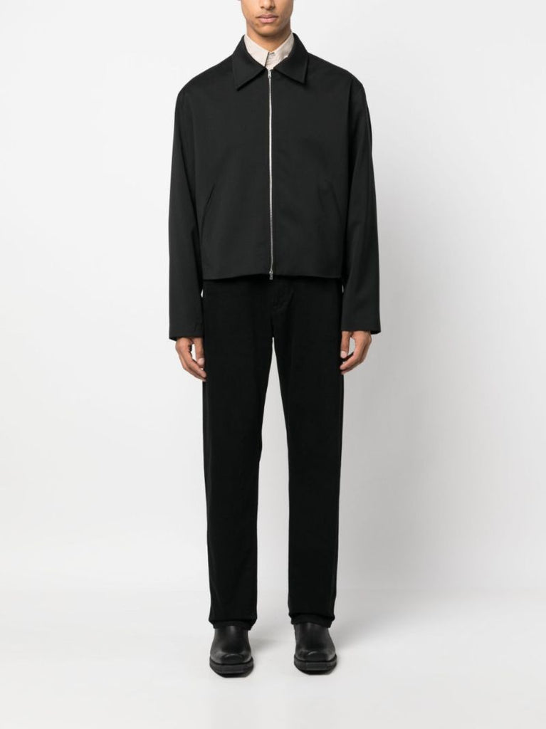 Black Zip-up Virgin Wool Jacket