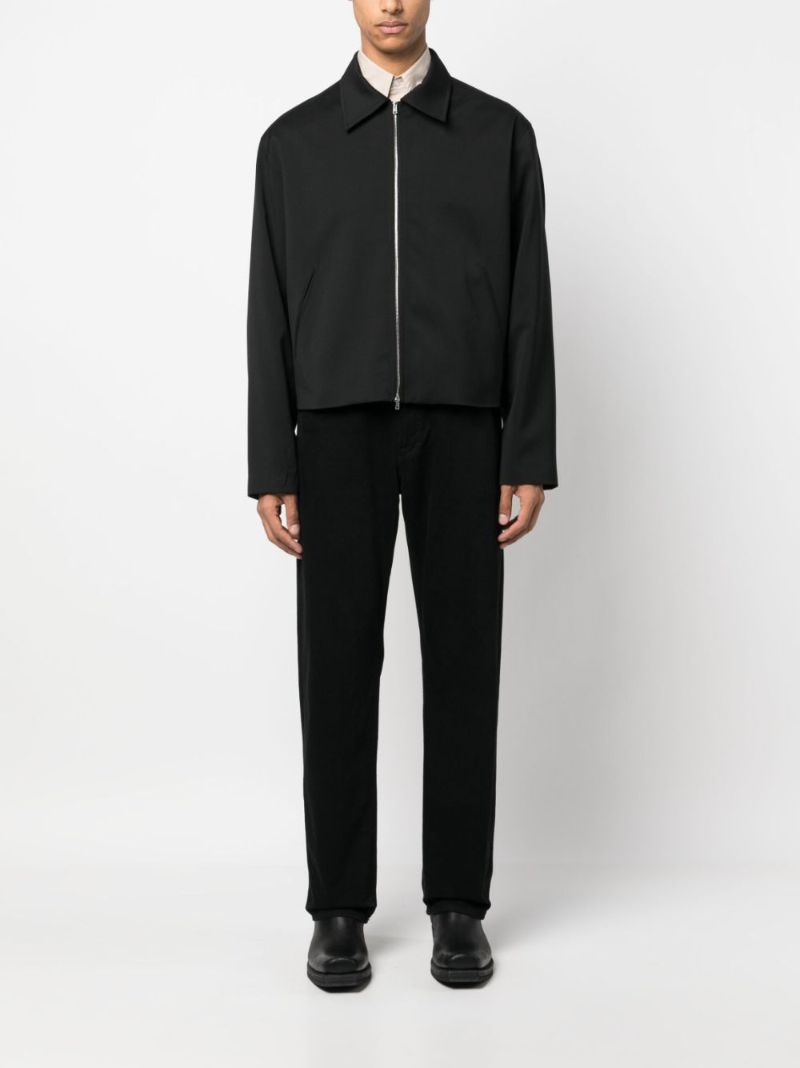 Black Zip-up Virgin Wool Jacket