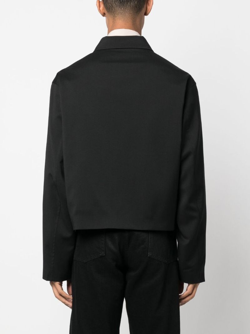 Black Zip-up Virgin Wool Jacket