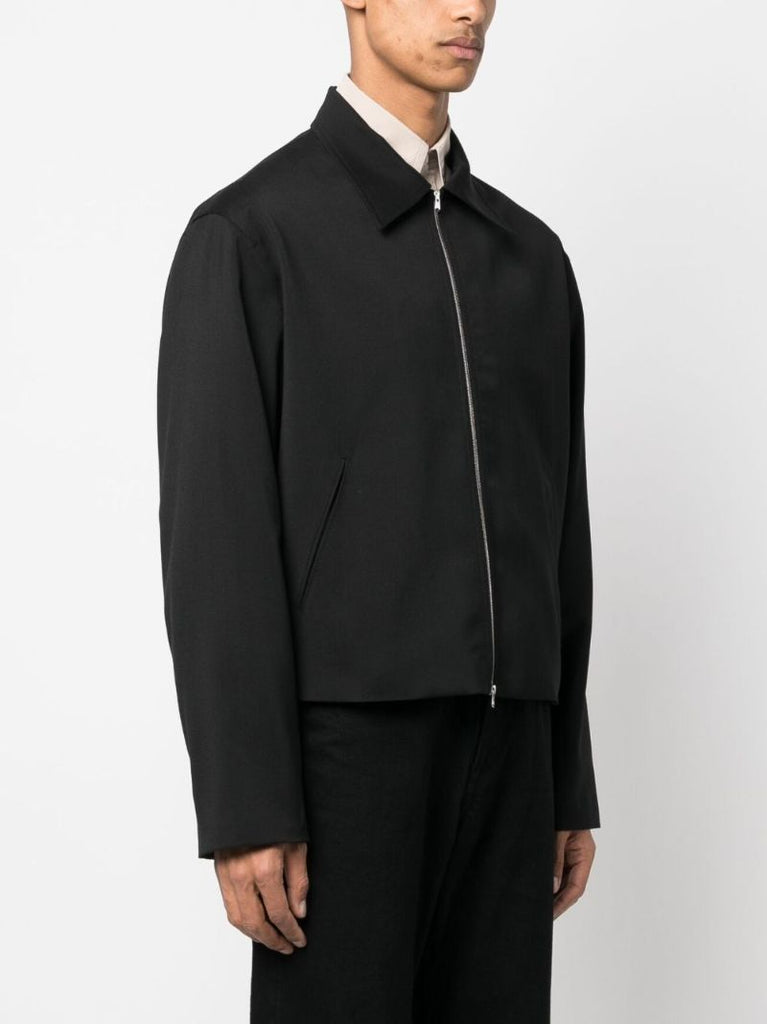 Black Zip-up Virgin Wool Jacket