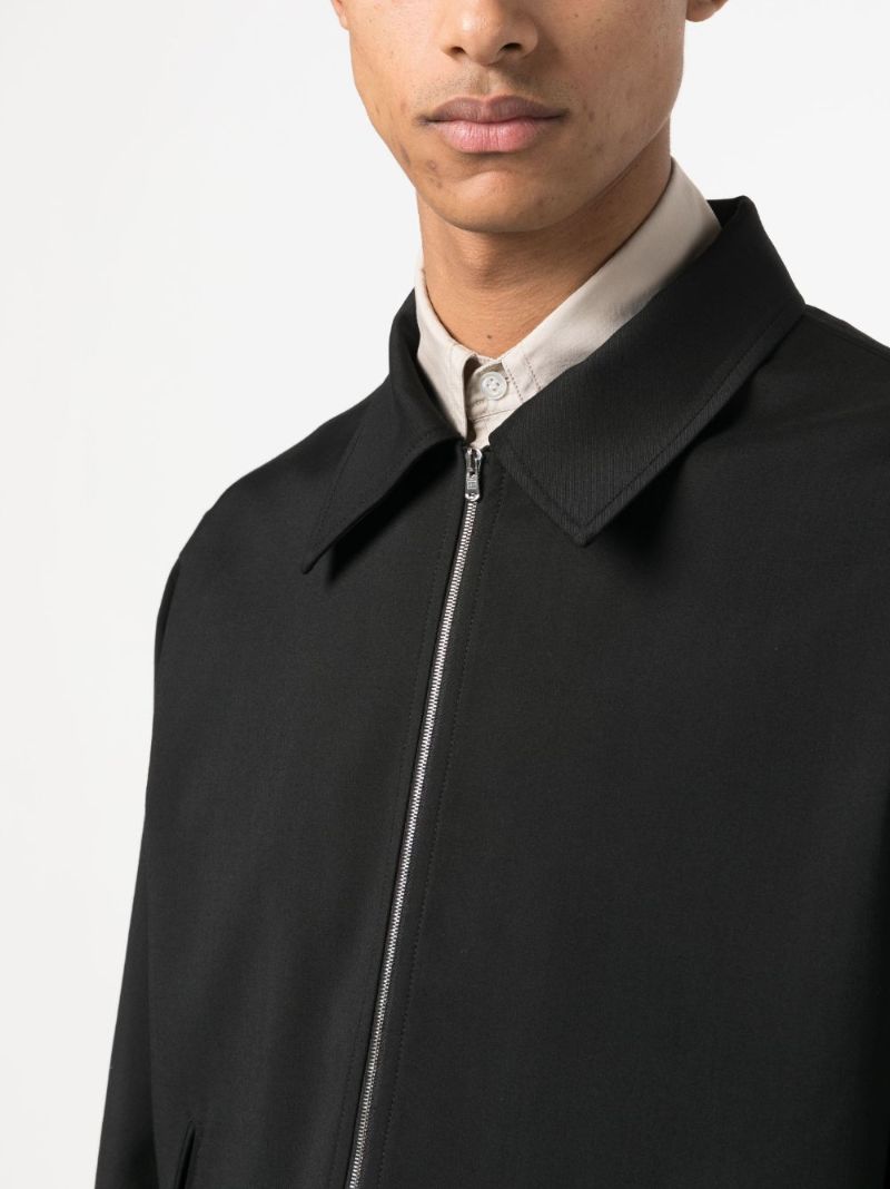 Black Zip-up Virgin Wool Jacket
