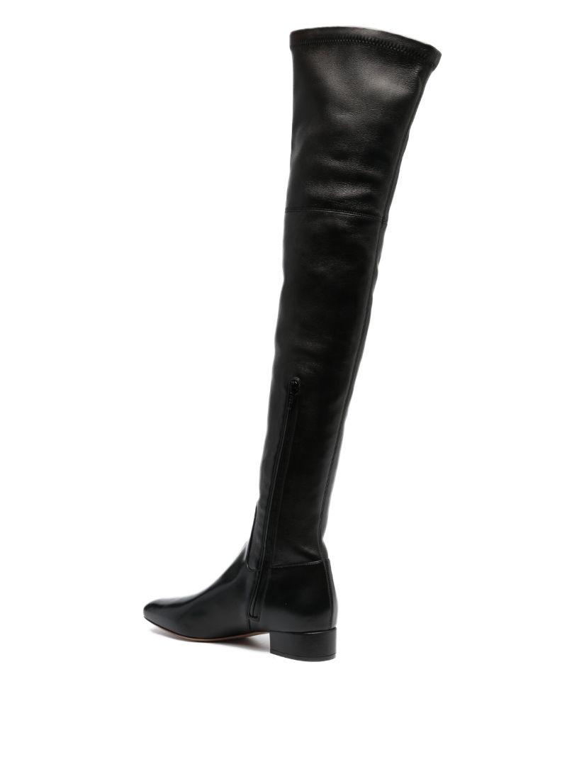 Black Vlogo Type Over-the Knee Boots