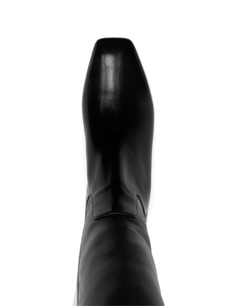 Black Vlogo Type Over-the Knee Boots