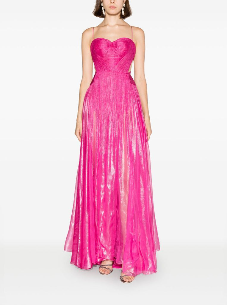 Pink Allar Silk Maxi Dress