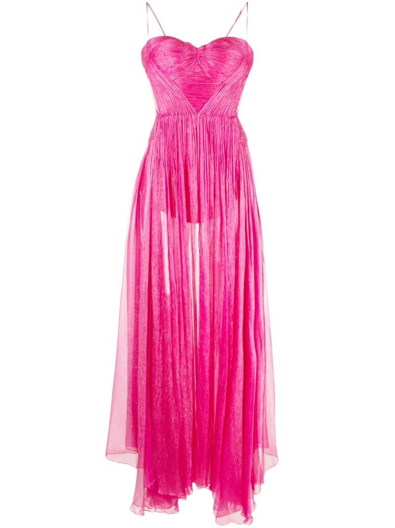 Pink Allar Silk Maxi Dress