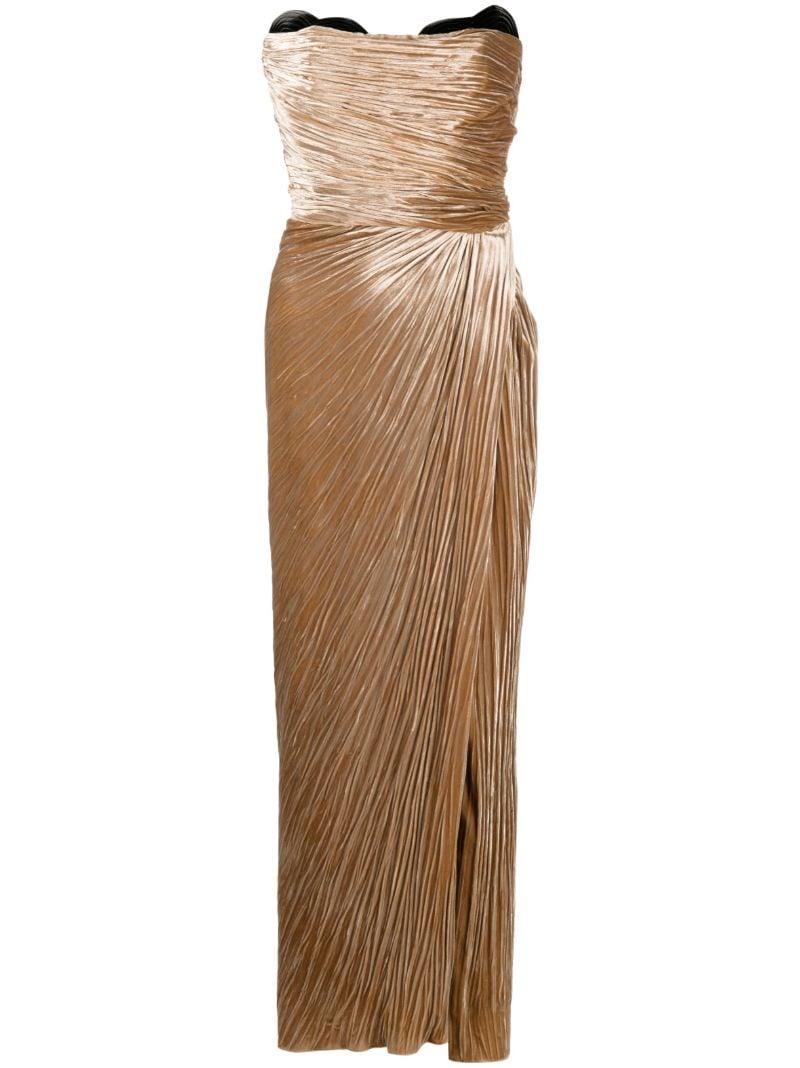 Brown Janette Strapless Midi Dress