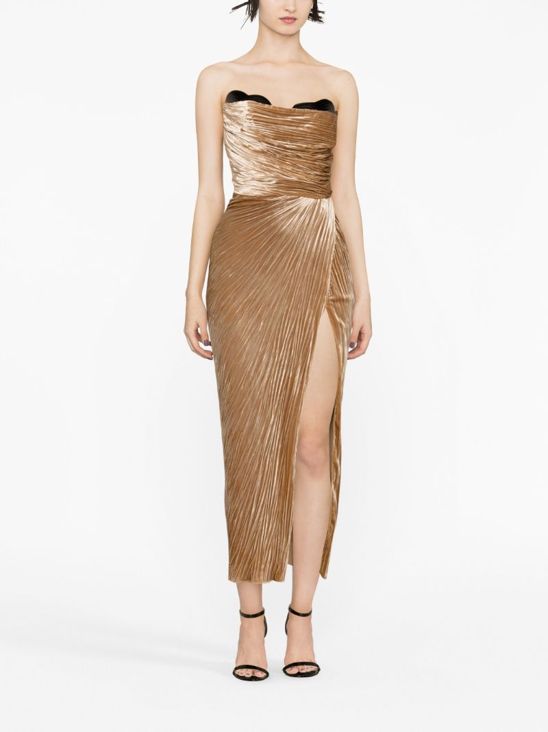 Brown Janette Strapless Midi Dress
