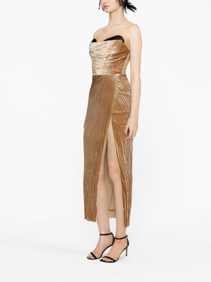 Brown Janette Strapless Midi Dress