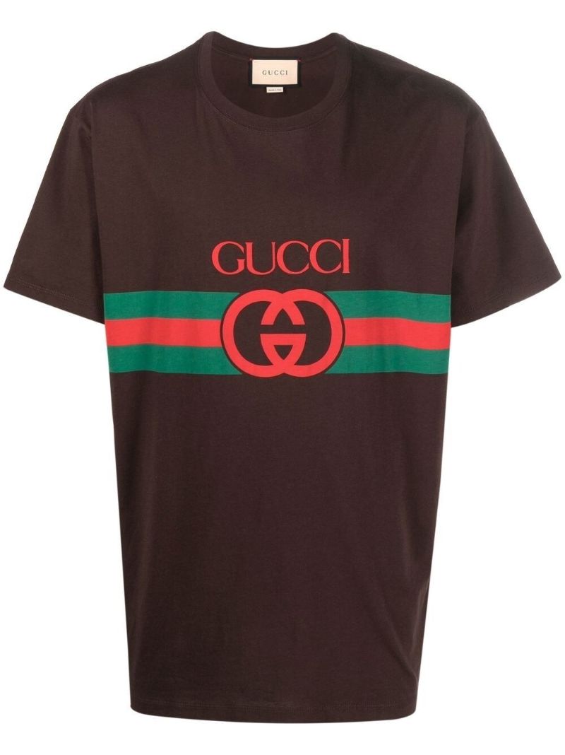 Brown Interlocking G Print Cotton T-shirt
