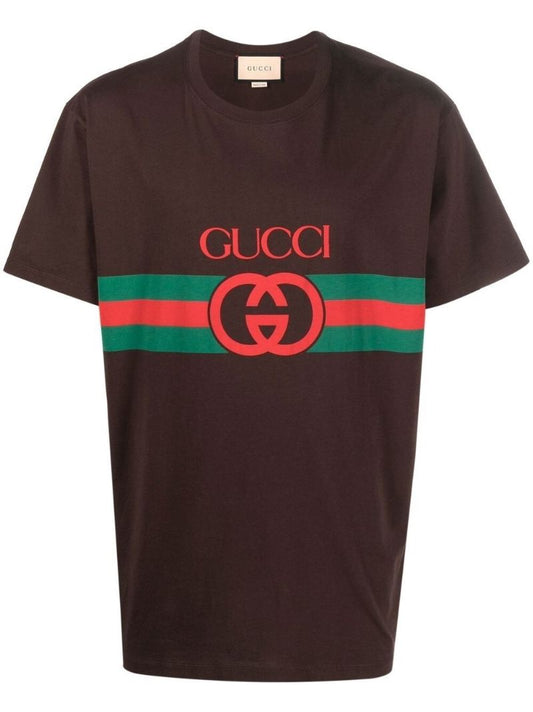 Brown Interlocking G Print Cotton T-shirt