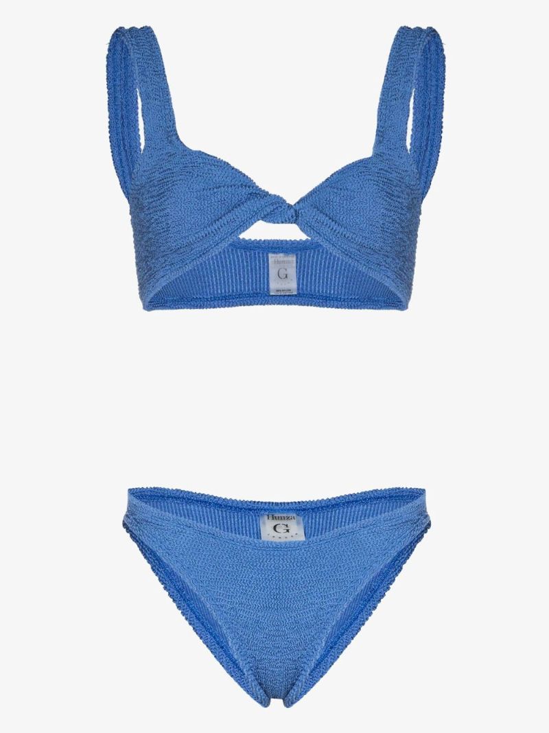 Blue Juno Crinkle Bikini