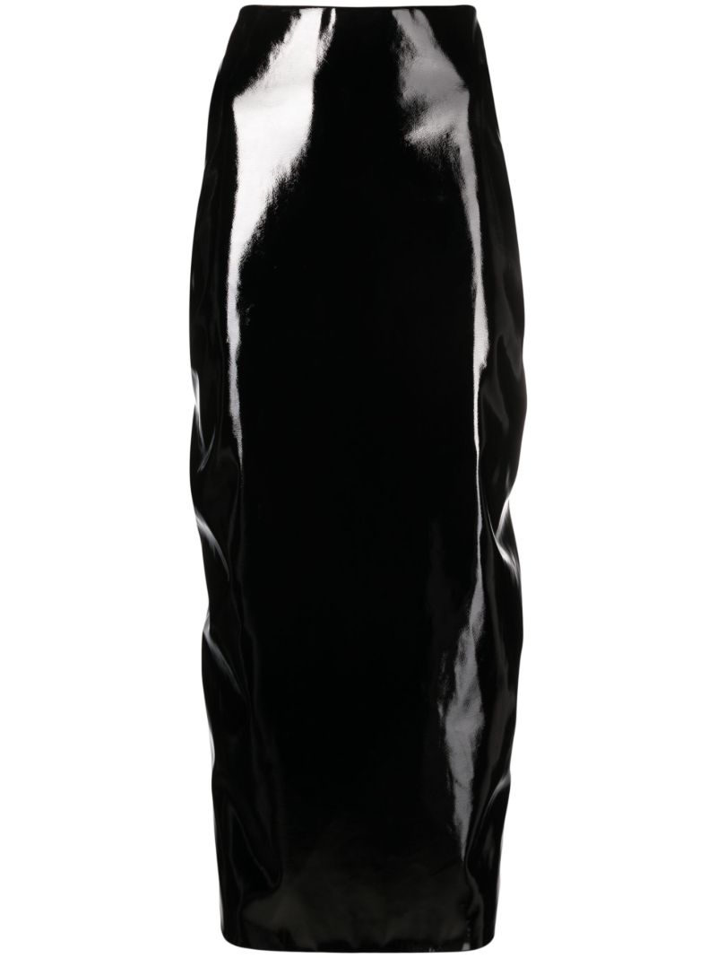 Black Ivey Faux-leather Skirt