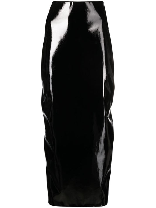 Black Ivey Faux-leather Skirt