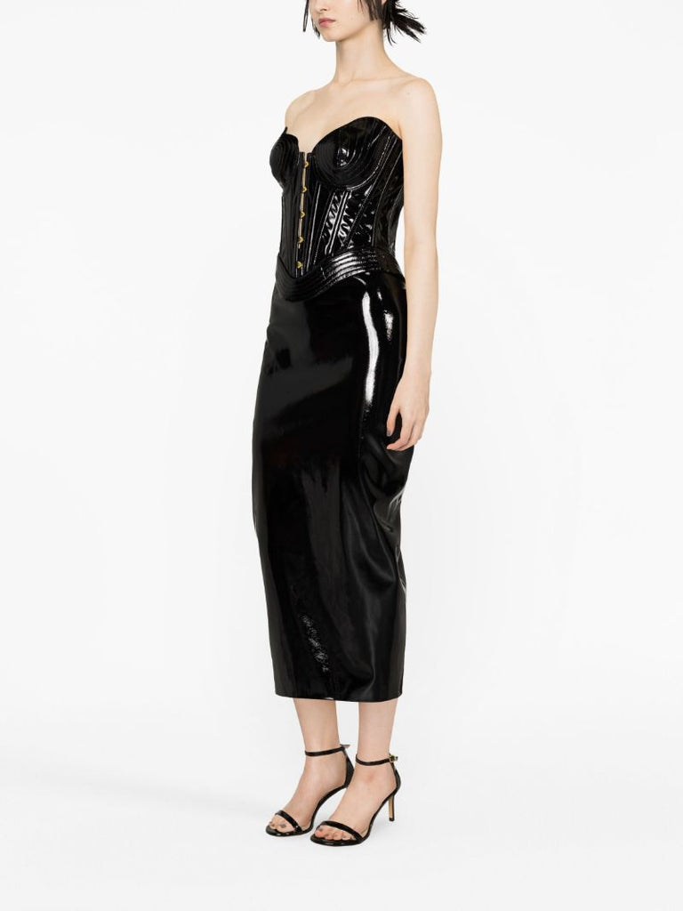 Black Ivey Faux-leather Skirt