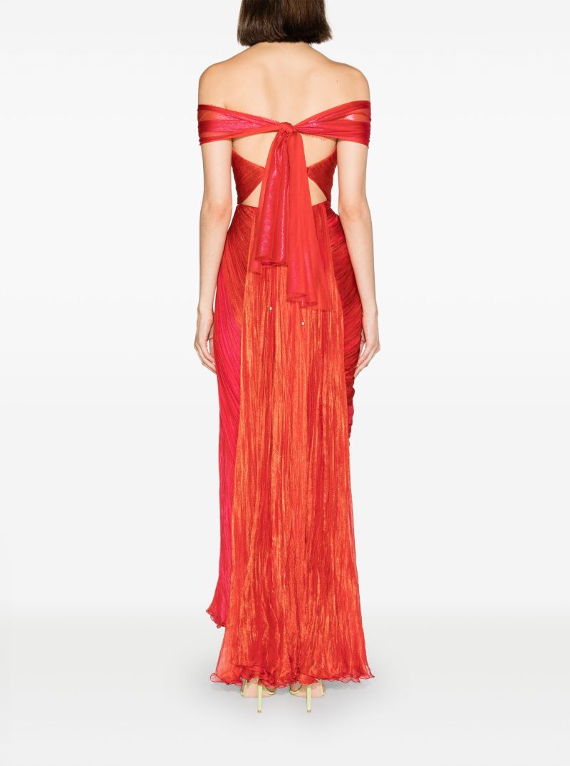 Red Audrey Strapless Midi Dress