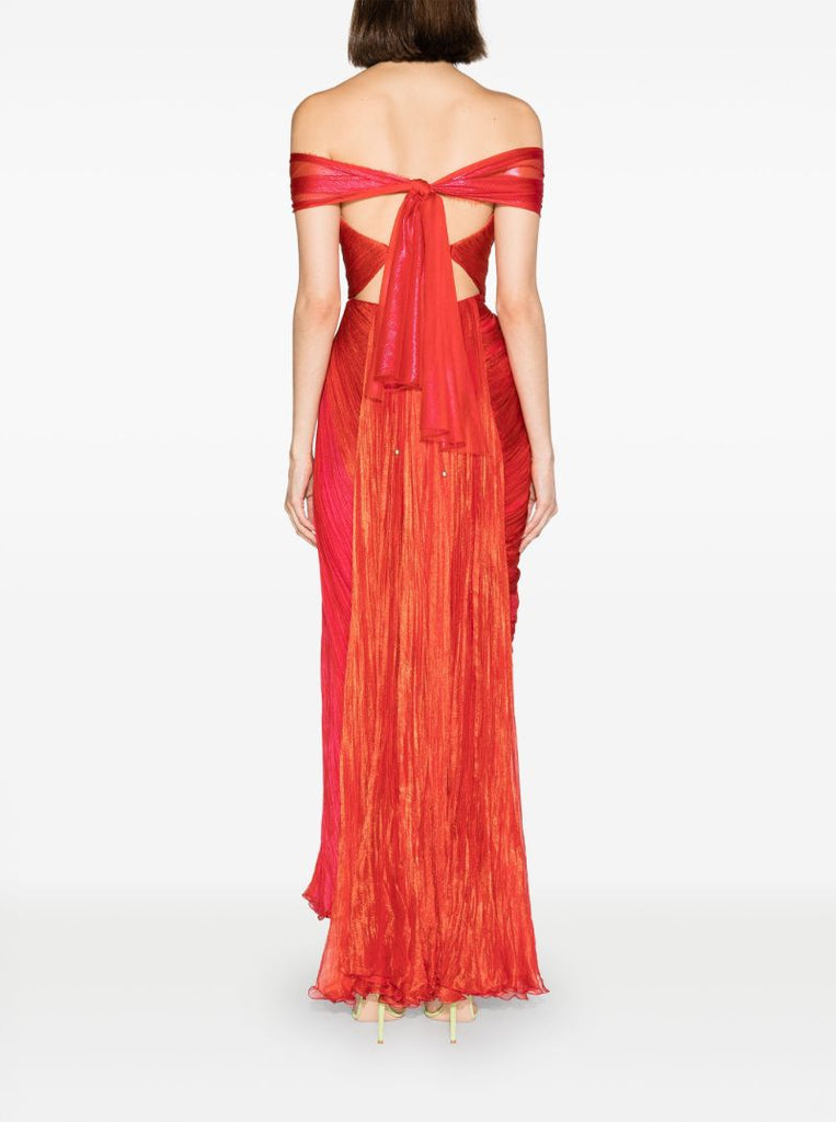 Red Audrey Strapless Midi Dress