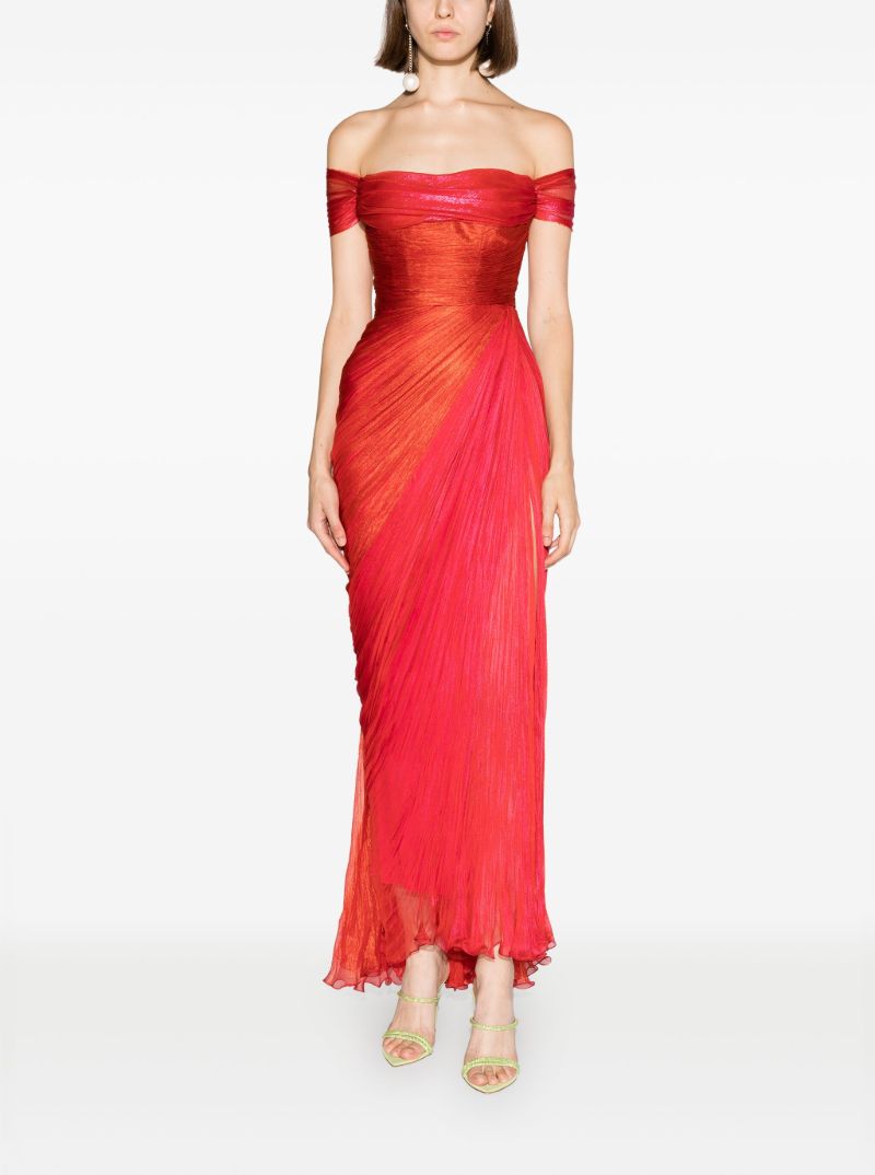 Red Audrey Strapless Midi Dress